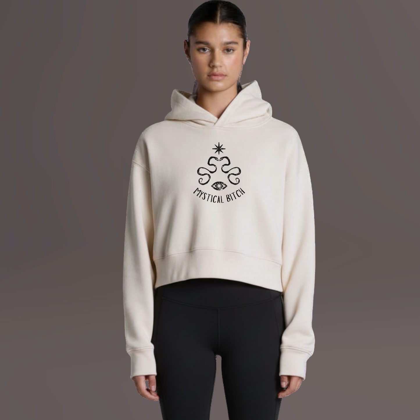 Sacred Talisman Relaxed Hoodie-Ecru