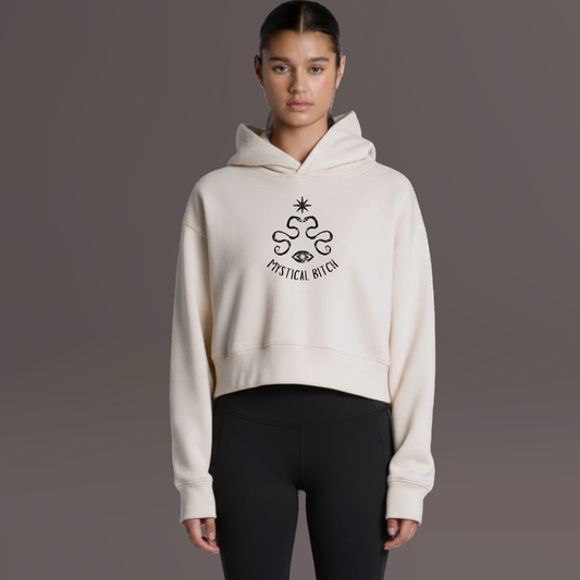 Sacred Talisman Relaxed Hoodie-Ecru